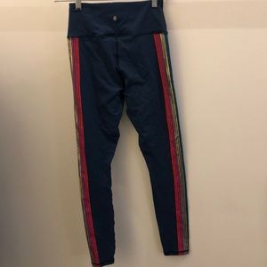Spiritual Gangster Pants - Spiritual Gangster blue with rainbow legging, sz S Spiritual Gangster Pants - Spiritual Gangster blue with rainbow legging, sz S